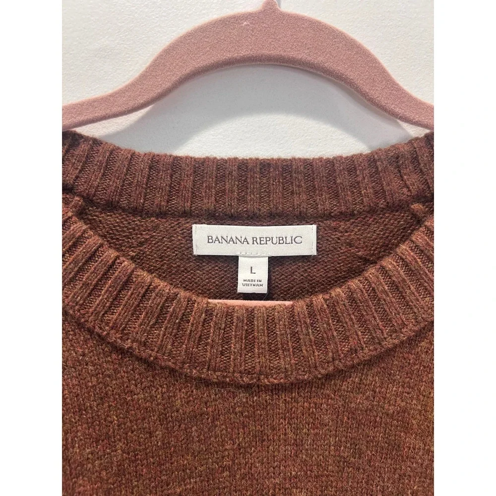 Banana Republic Sweater Mens L Brown Italian Yarn Crewneck